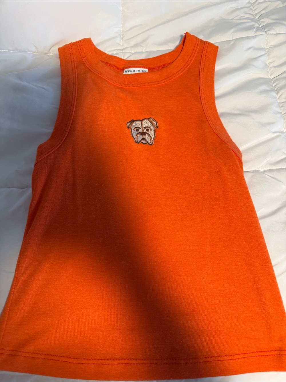 Classic Orange Bulldog Tank Top - Women's Sleeveless Knit